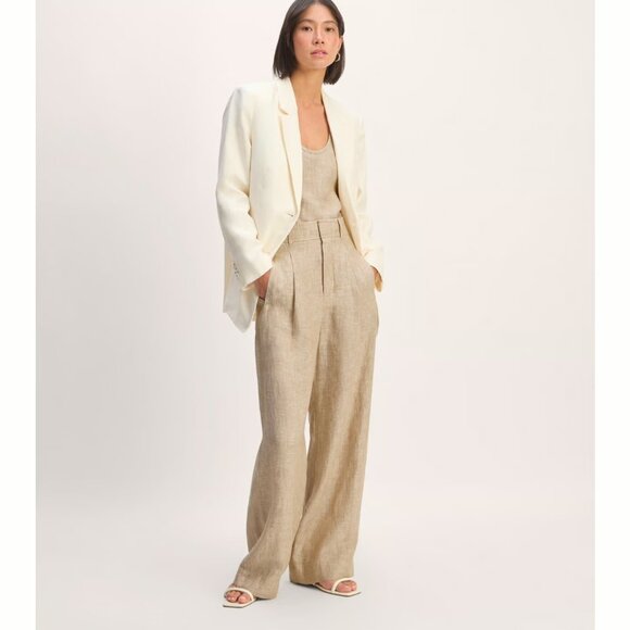 Everlane 100% Linen Way High Drape Pants Trousers Wide Straight Leg Full Length - Picture 5 of 13